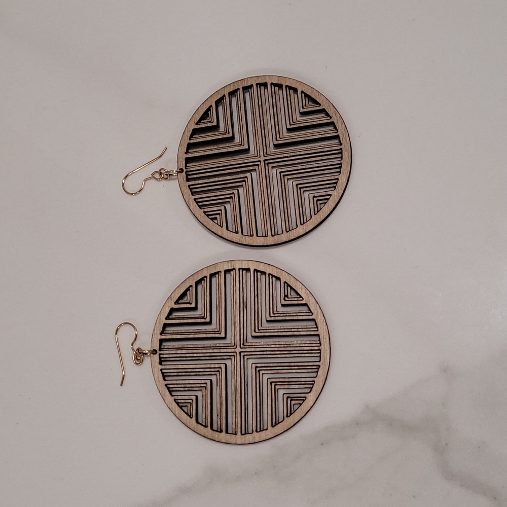 Diamonds Are Evil laser-cut wood geometric 2" earrings